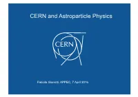 CERN and Astroparticle Physics