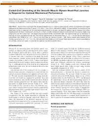 Coiled-Coil Unwinding at the Smooth Muscle Myosin Head-Rod Junction Is Required for Optimal Mechanical Performance