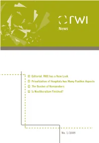 Editorial: RWI Has a New Look Privatization Of