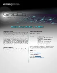 Electric Power Quality – 12 PDH's