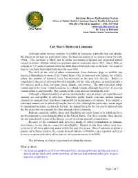 Fact Sheet: Rabies in Louisiana