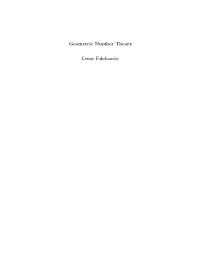 Geometric Number Theory Lenny Fukshansky