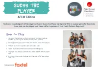 GUESS the PLAYER AFLW Edition