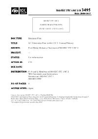 Iso/Iec Jtc 1/Sc 2 N Iso/Iec Jtc 1/Sc 2 N 3495