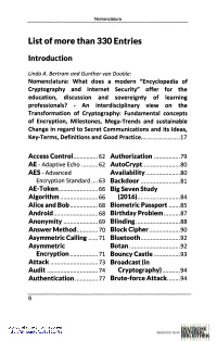 List of More Than 330 Entries