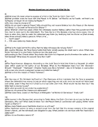 Review Questions on Lessons 5 -8 Daf 2B