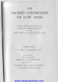 Sacred Ceremonies Oe Low Mass