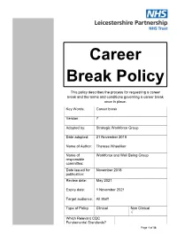 Career Break Policy