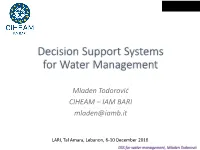 Decision Support Systems for Water Management