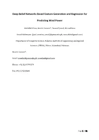 Deep Belief Networks Based Feature Generation and Regression For