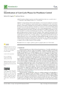 Identification of Gait-Cycle Phases for Prosthesis Control