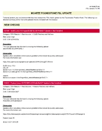 Mcafee Foundstone Fsl Update