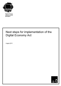 Next Steps for Implementation of the Digital Economy