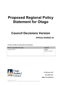 Proposed Regional Policy Statement for Otago