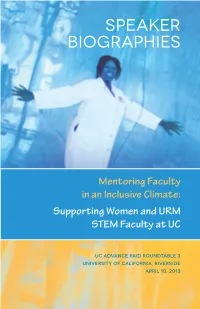 Speaker Biographies (Pdf)
