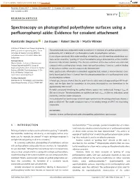 Spectroscopy on Photografted Polyethylene Surfaces Using a Perfluorophenyl Azide: Evidence for Covalent Attachment