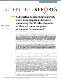Subtractive Proteomics to Identify Novel Drug Targets and Reverse