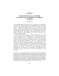 The Due Process and Other Constitutional Rights of Foreign Nations