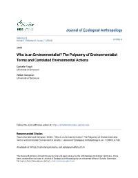 The Polysemy of Environmentalist Terms and Correlated Environmental Actions