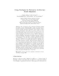 Using Ontologies for Enterprise Architecture Model Alignment