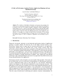 1 a Study on Performance Analysis Tools for Applications Running On
