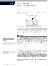 9.2 Refraction and Total Internal Reflection