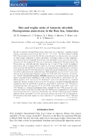 Diet and Trophic Niche of Antarctic Silverfish Pleuragramma