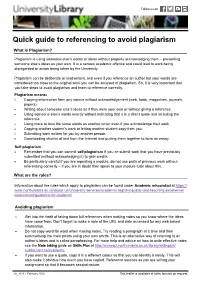 Quick Guide to Referencing to Avoid Plagiarism