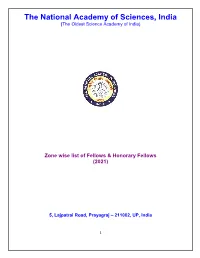 Zone Wise List of NASI Fellows