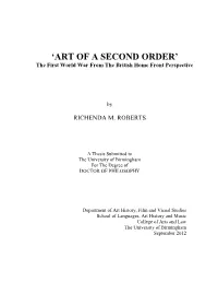 'Art of a Second Order': the First World War from the British Home Front Perspective