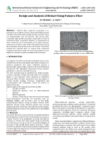 Design and Analysis of Helmet Using Palmyra Fiber M