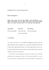 Introduction to Case, Animacy and Semantic Roles: ALAOTSIKKO