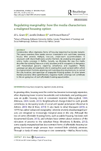 Regulating Marginality: How the Media Characterises a Maligned Housing Option