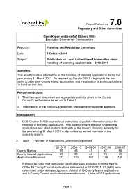 Report Reference: 7.0 Regulatory and Other Committee