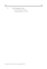 [.35 **Natural Language Processing Class Here Computational Linguistics See Manual at 006.35 Vs