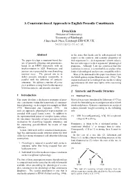 A Constraint-Based Approach to English Prosodic Constituents
