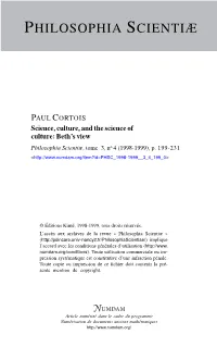 Beth's Views Hâve Been Developed in Close Connection with His Intellectual Environment, As Is Shown, Notably in (Critical) Interaction with H.J