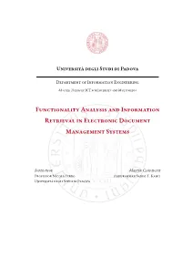 Functionality Analysis and Information Retrieval in Electronic Document Management Systems