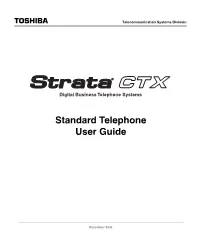 Strata CTX Standard Telephone User Guide