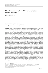 The Science Commons in Health Research: Structure, Function, and Value