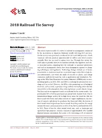2018 Railroad Tie Survey