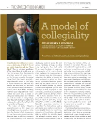 A Model of Collegiality: Judge Harry T. Edwards