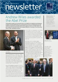 Andrew Wiles Awarded the Abel Prize