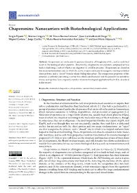 Chaperonins: Nanocarriers with Biotechnological Applications