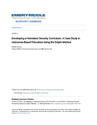 Developing a Homeland Security Curriculum: a Case Study in Outcomes-Based Education Using the Delphi Method
