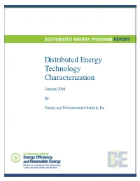 Distributed Energy Technology Characterization
