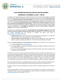 Plan Commission Regular Virtual Meeting Agenda Wednesday