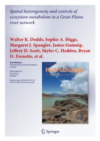Spatial Heterogeneity and Controls of Ecosystem Metabolism in a Great Plains River Network