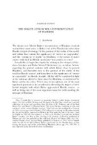 The Debate Over Buber's Interpretation of Hasidism 1