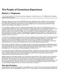 The Puzzle of Conscious Experience (Chalmers)